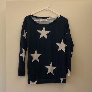 Blue long sleeve star top